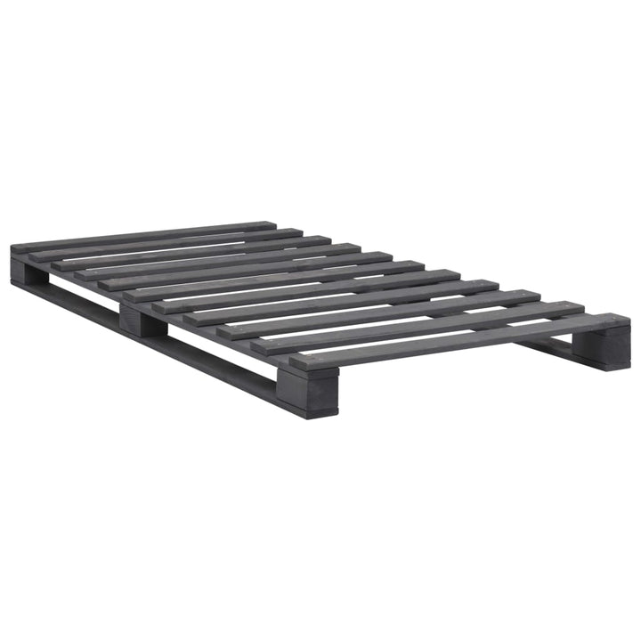 Pallesengestel massivt fyrretræ 100 x 200 cm grå