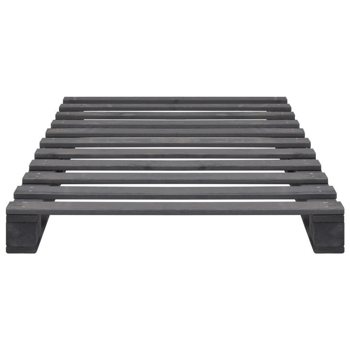 Pallesengestel massivt fyrretræ 100 x 200 cm grå