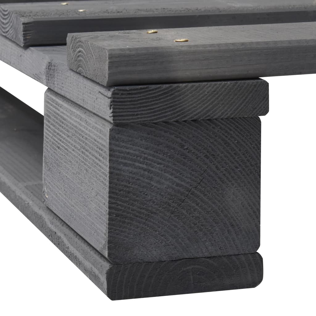 Pallesengestel massivt fyrretræ 100 x 200 cm grå