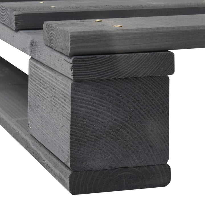 Pallesengestel massivt fyrretræ 100 x 200 cm grå