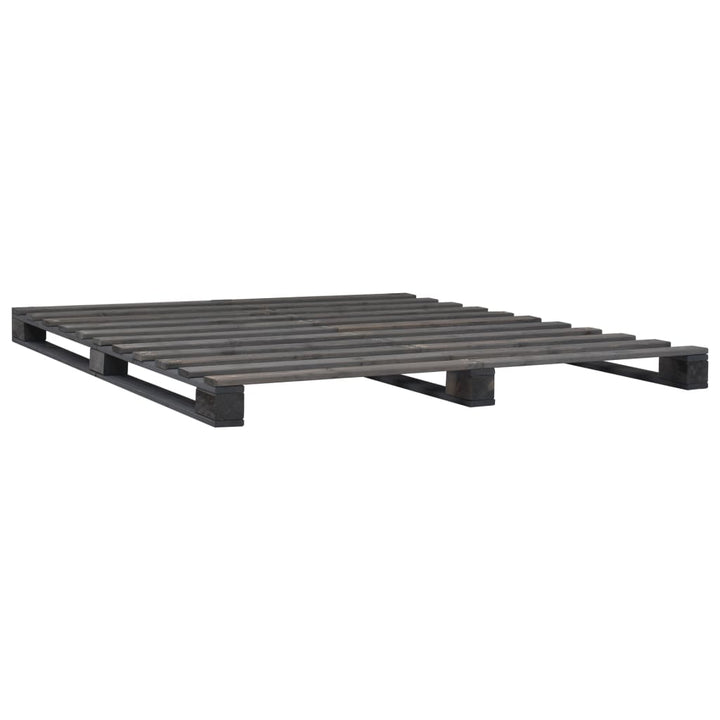 Pallesengestel 140x200 cm massivt fyrretræ grå