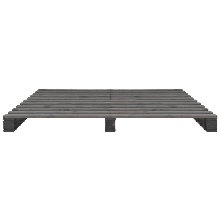Pallesengestel 140x200 cm massivt fyrretræ grå