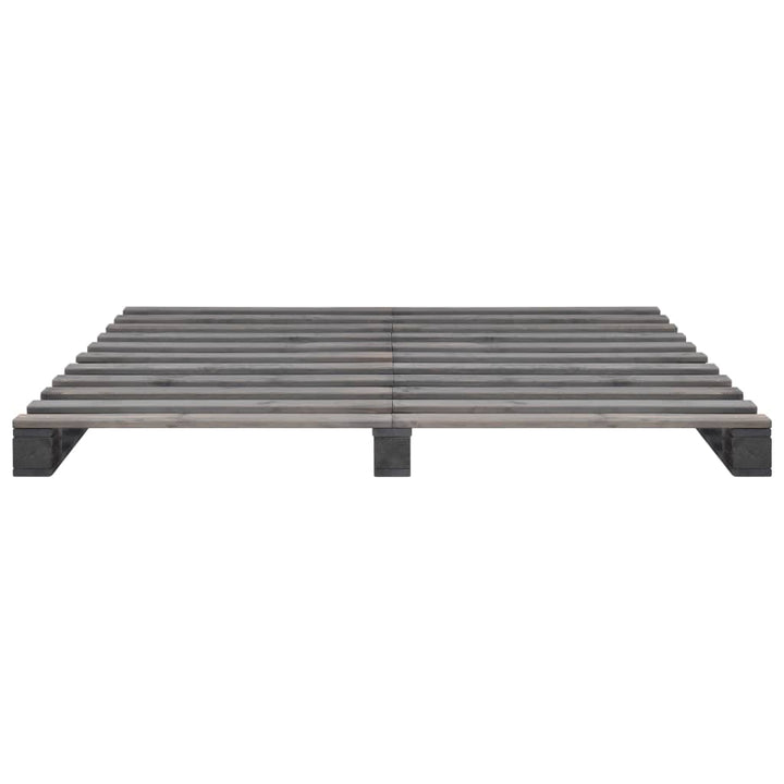 palleseng massivt fyrretræ 160 x 200 cm grå