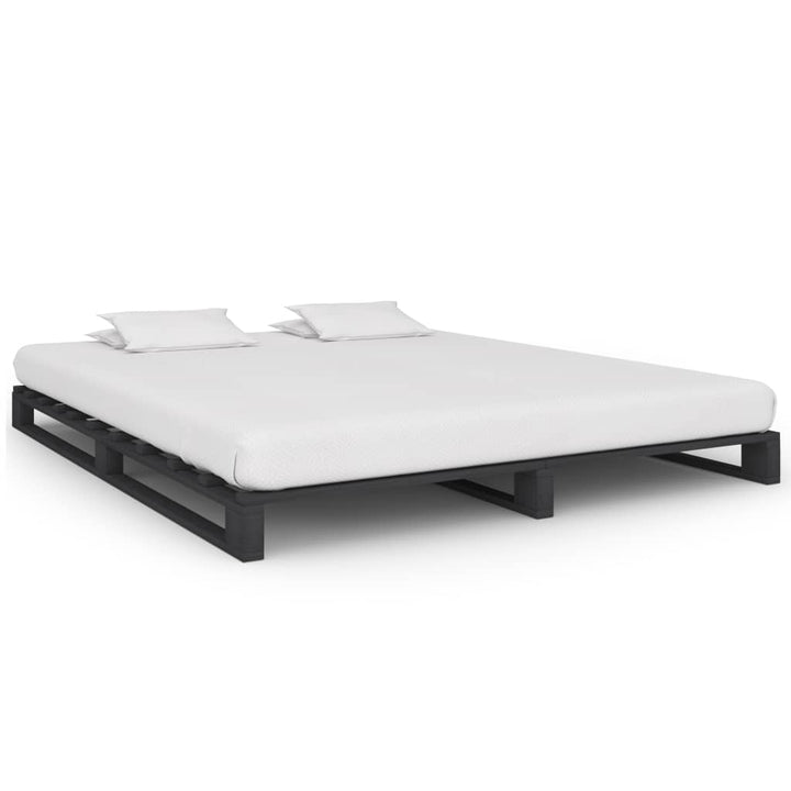 Pallesengestel 180x200 cm massivt fyrretræ grå