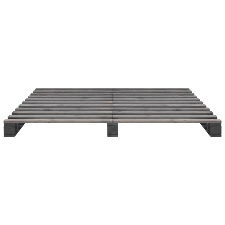 Pallesengestel massivt fyrretræ 200 x 200 cm grå