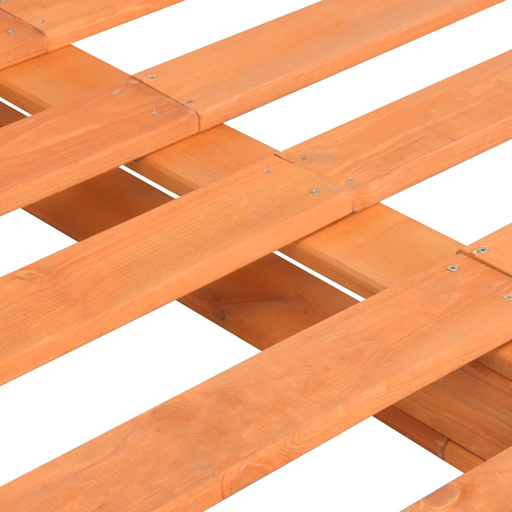 pallesengestel 140x200 cm massivt fyrretræ brun