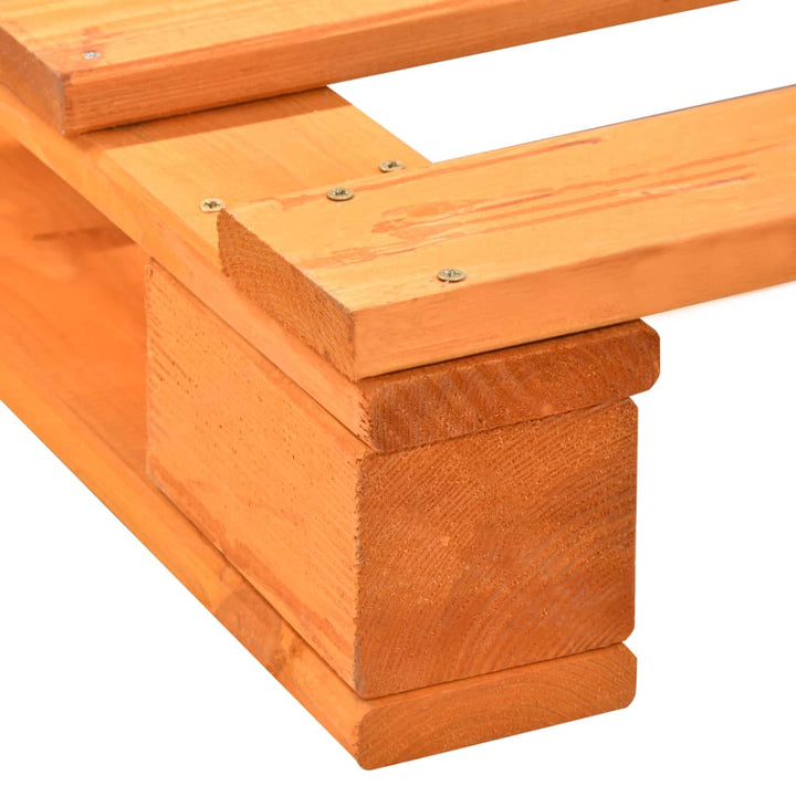 pallesengestel 140x200 cm massivt fyrretræ brun