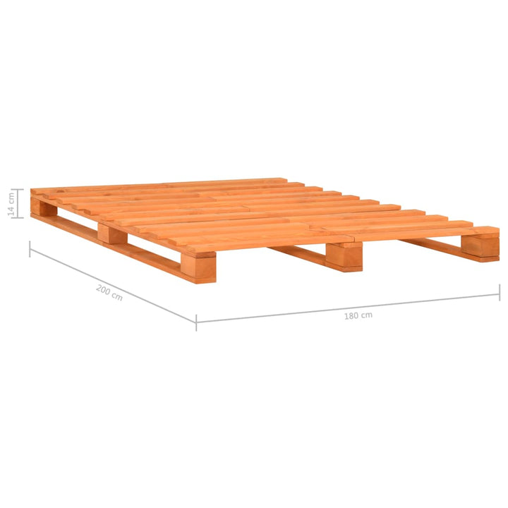 palleseng massivt fyrretræ 180 x 200 cm brun