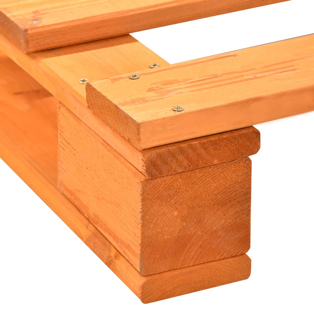 palleseng massivt fyrretræ 200 x 200 cm brun