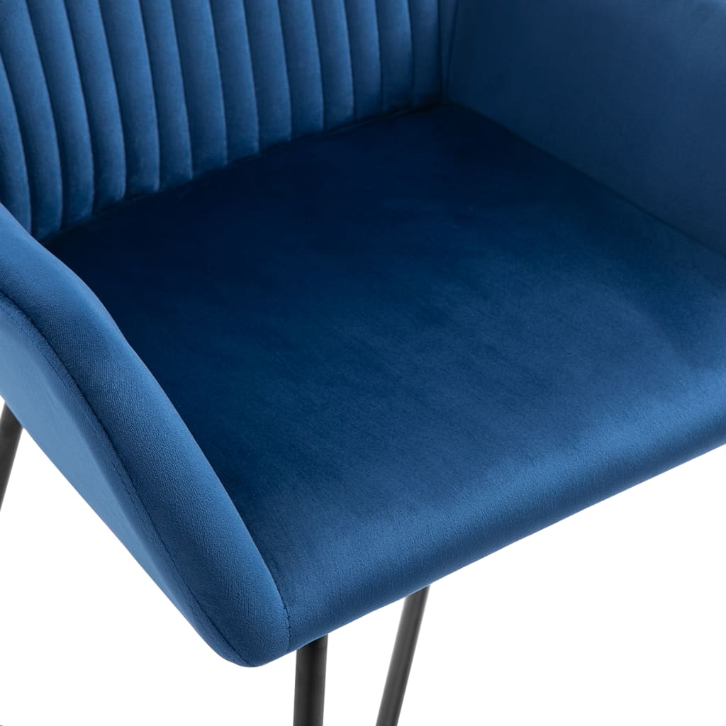 spisebordsstole 6 stk. velour blå