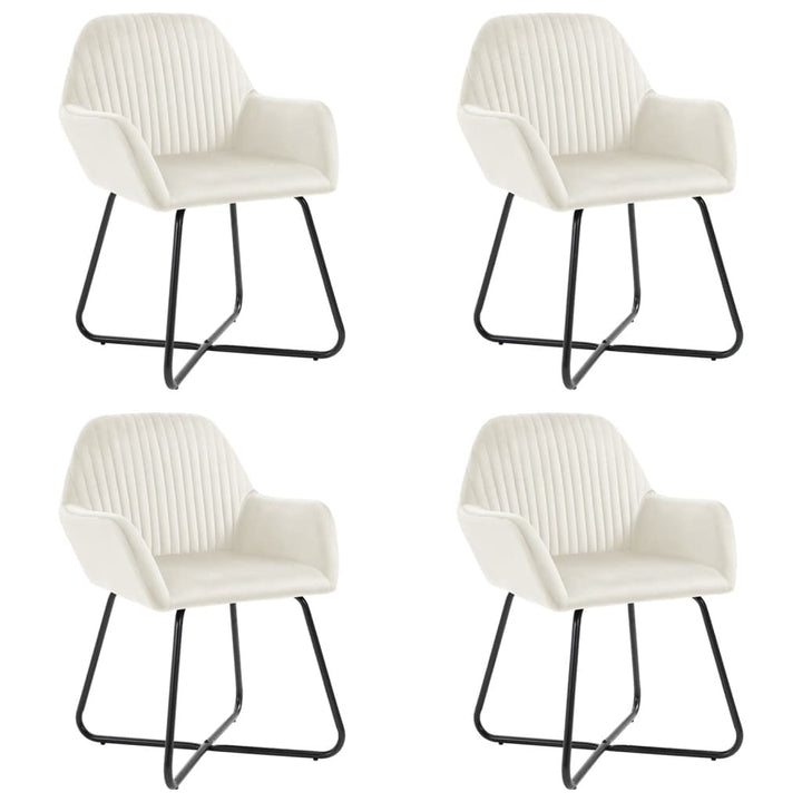 spisebordsstole 4 stk. velour cremefarvet