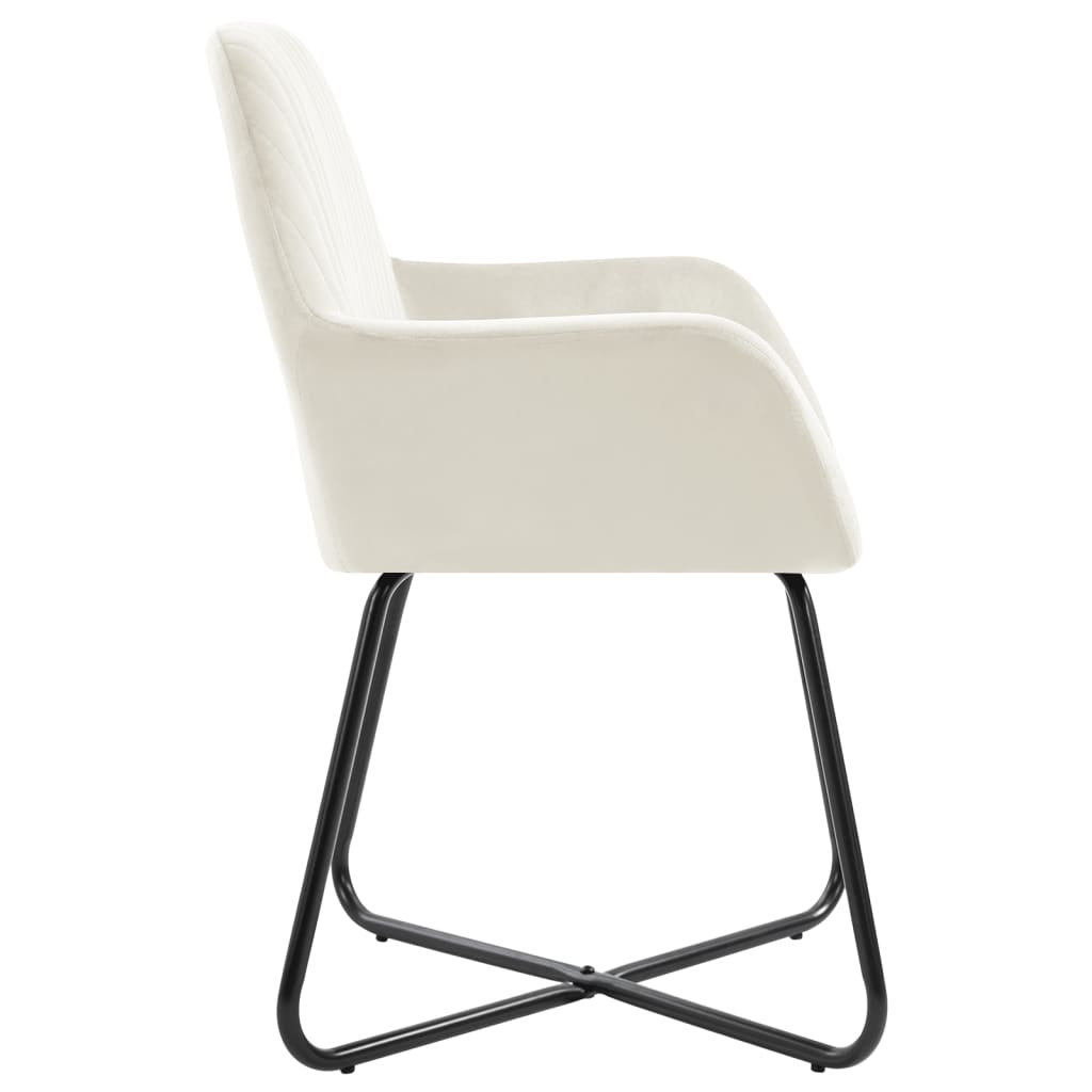 spisebordsstole 4 stk. velour cremefarvet