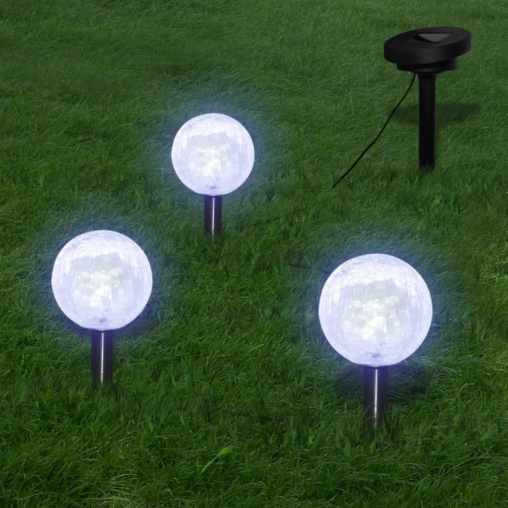 havelamper 6 stk. LED med jordspyd og solpaneler