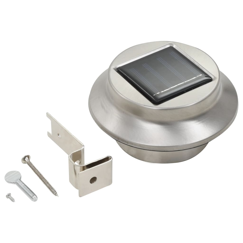 soldrevne udendørslamper LED 12 stk. 12 cm rund hvid