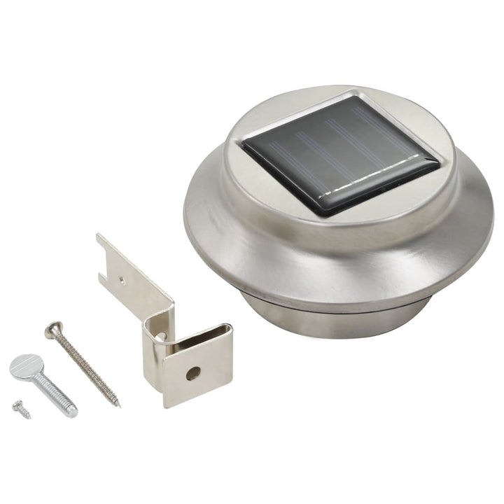 soldrevne udendørslamper LED 12 stk. 12 cm rund hvid