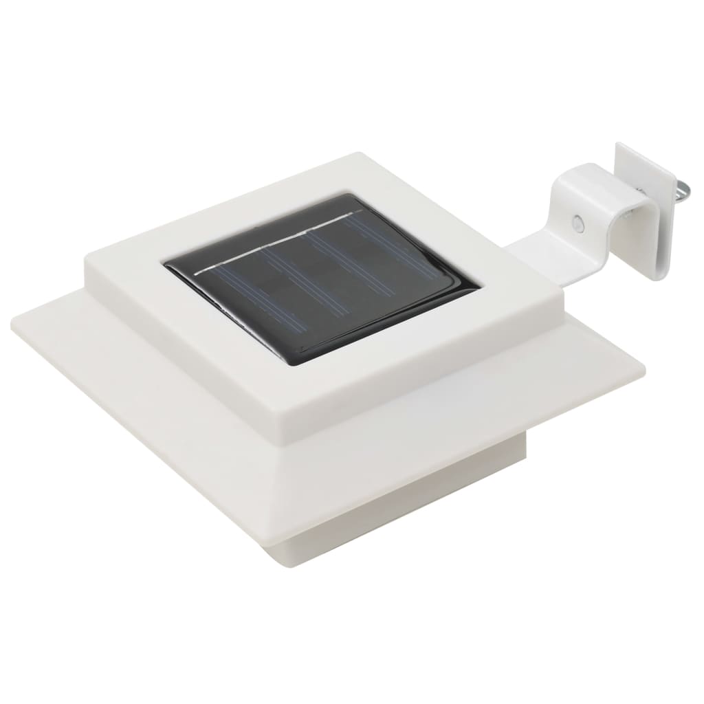 soldrevne udendørslamper LED 12 stk. 12 cm firkantet hvid