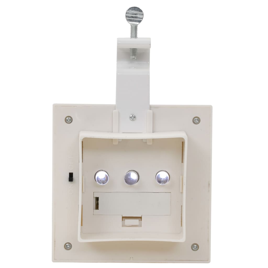 soldrevne udendørslamper LED 12 stk. 12 cm firkantet hvid