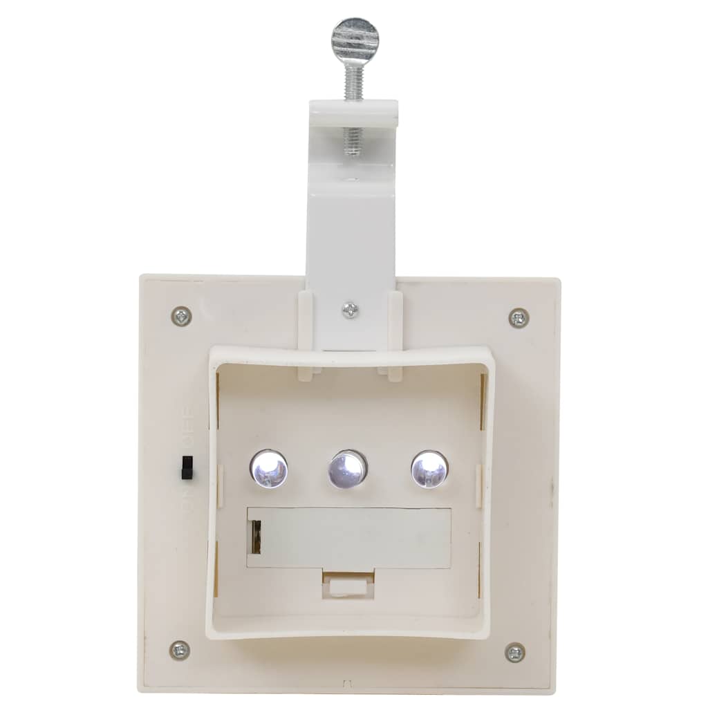 soldrevne udendørslamper LED 12 stk. 12 cm firkantet hvid
