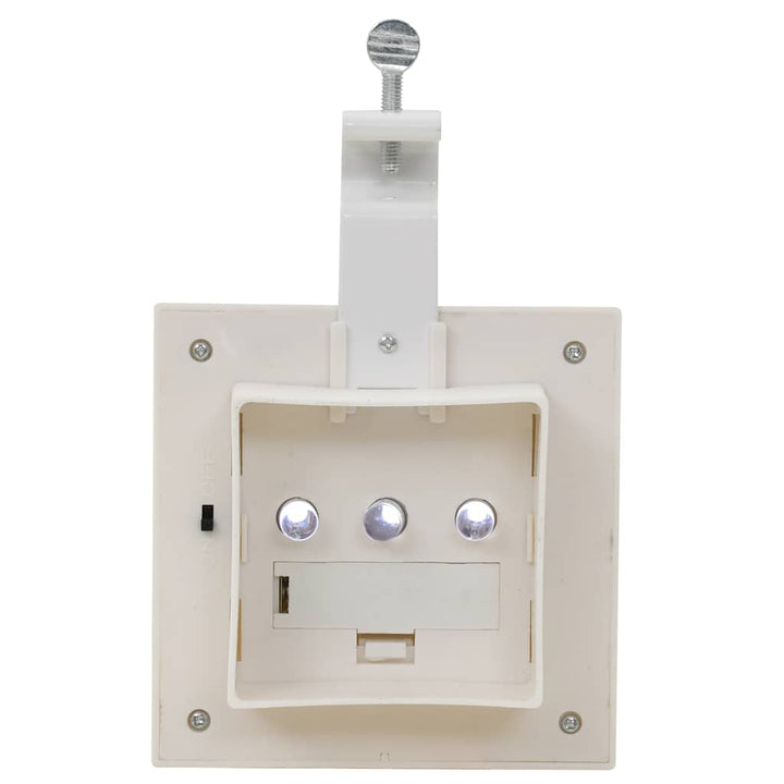 soldrevne udendørslamper LED 12 stk. 12 cm firkantet hvid