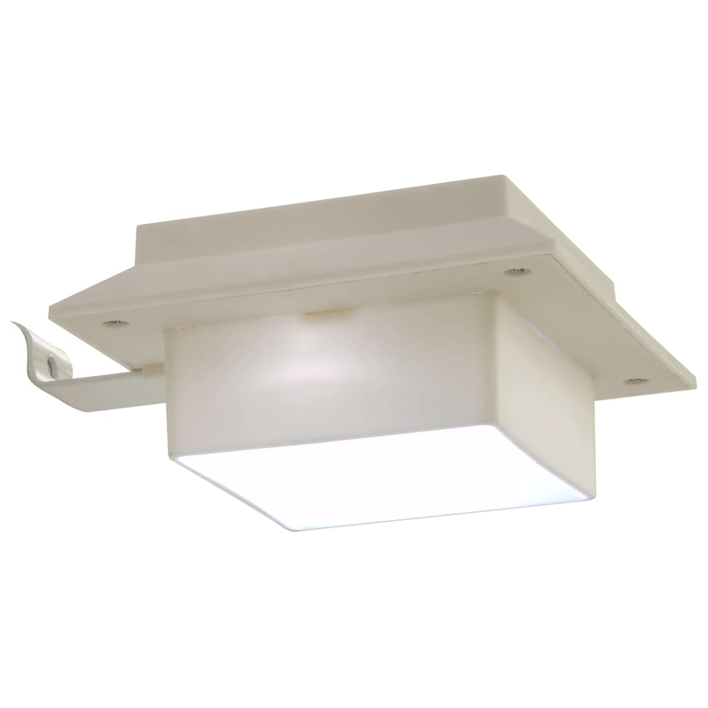 soldrevne udendørslamper LED 12 stk. 12 cm firkantet hvid