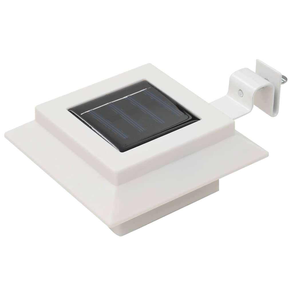 soldrevne udendørslamper LED 12 stk. 12 cm firkantet hvid