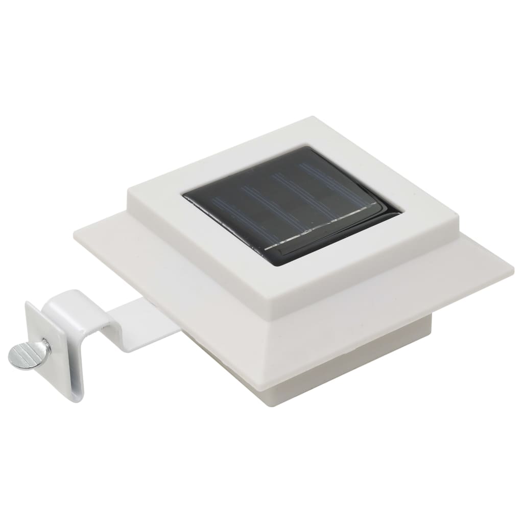 soldrevne udendørslamper LED 12 stk. 12 cm firkantet hvid