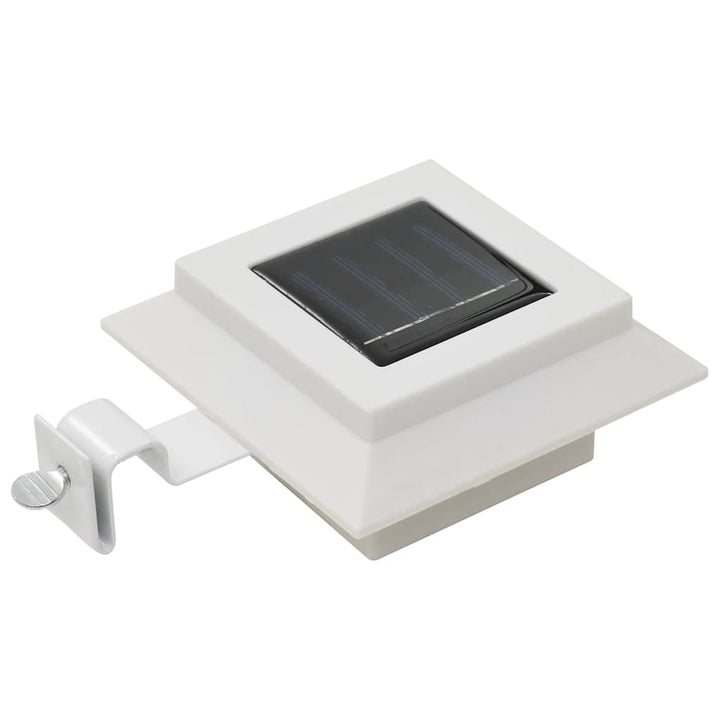 soldrevne udendørslamper LED 12 stk. 12 cm firkantet hvid