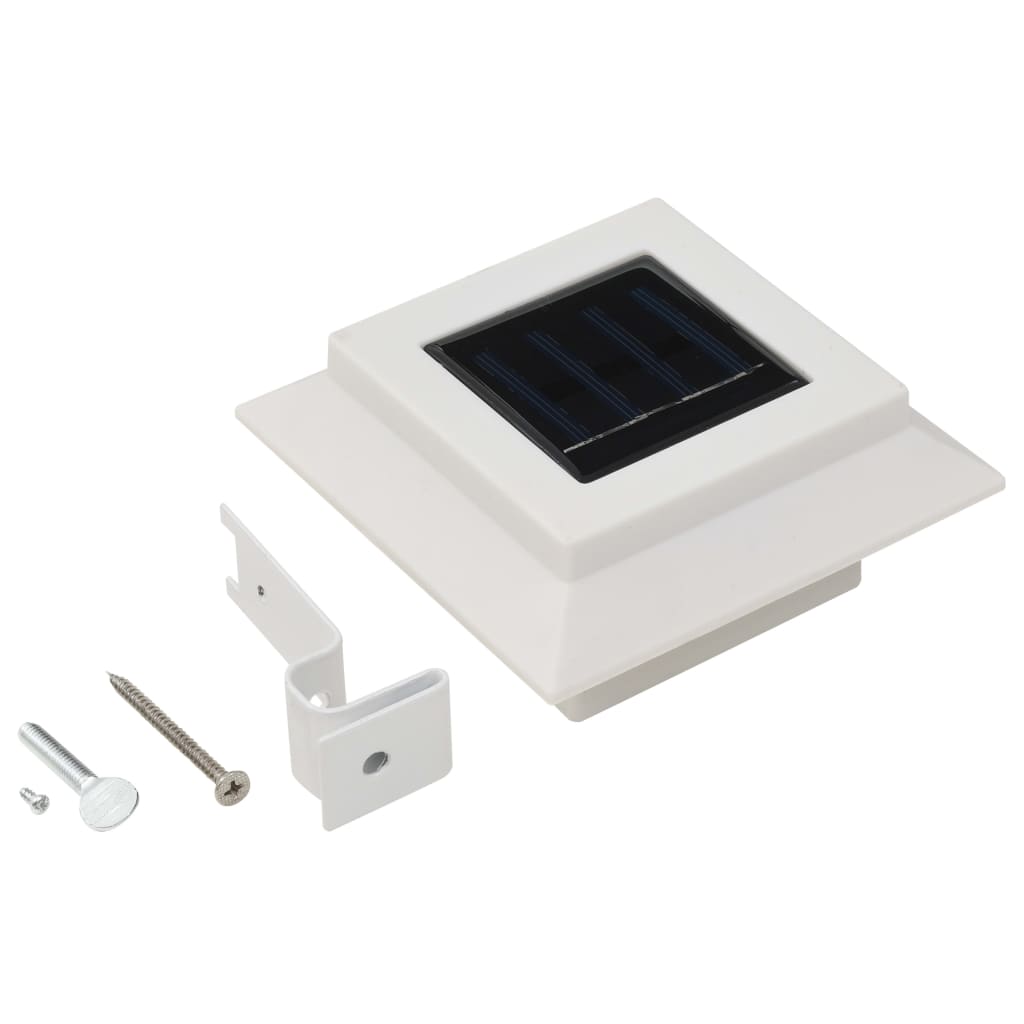 soldrevne udendørslamper LED 12 stk. 12 cm firkantet hvid