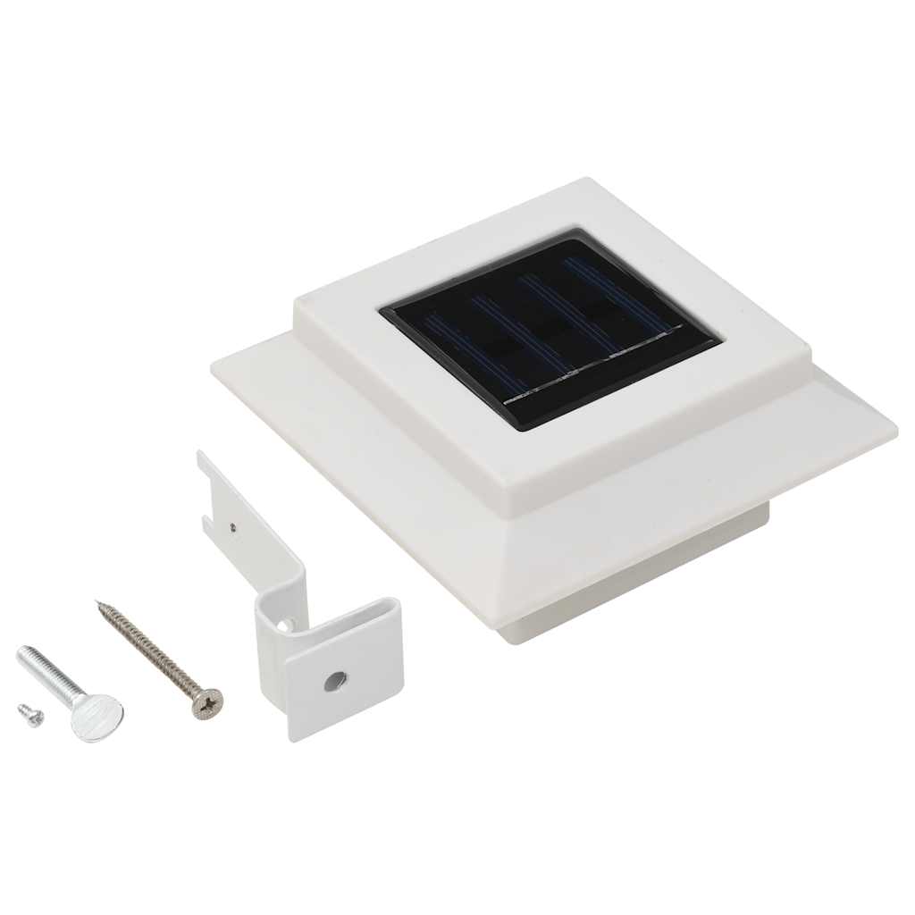 soldrevne udendørslamper LED 12 stk. 12 cm firkantet hvid