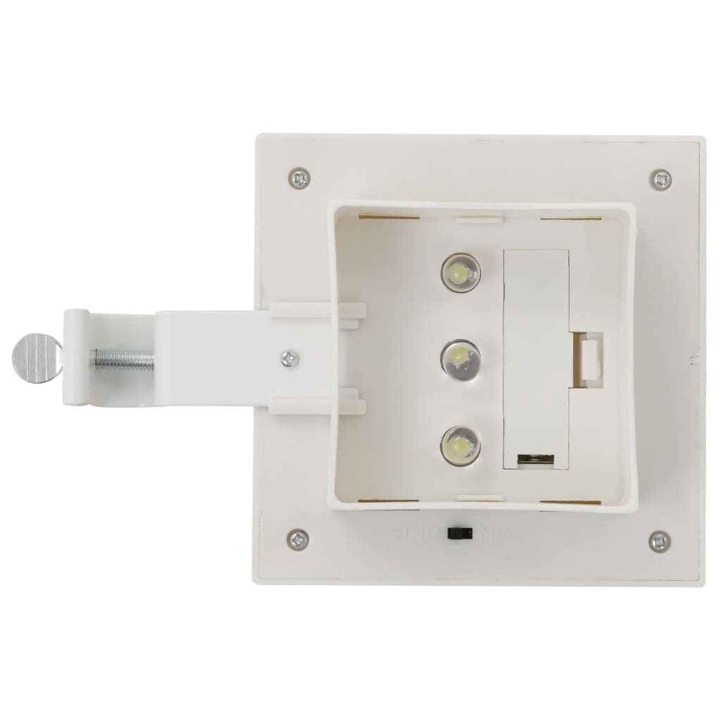 soldrevne udendørslamper LED 12 stk. 12 cm firkantet hvid