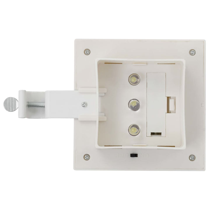 soldrevne udendørslamper LED 12 stk. 12 cm firkantet hvid