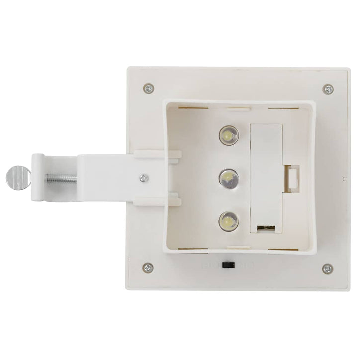soldrevne udendørslamper LED 12 stk. 12 cm firkantet hvid