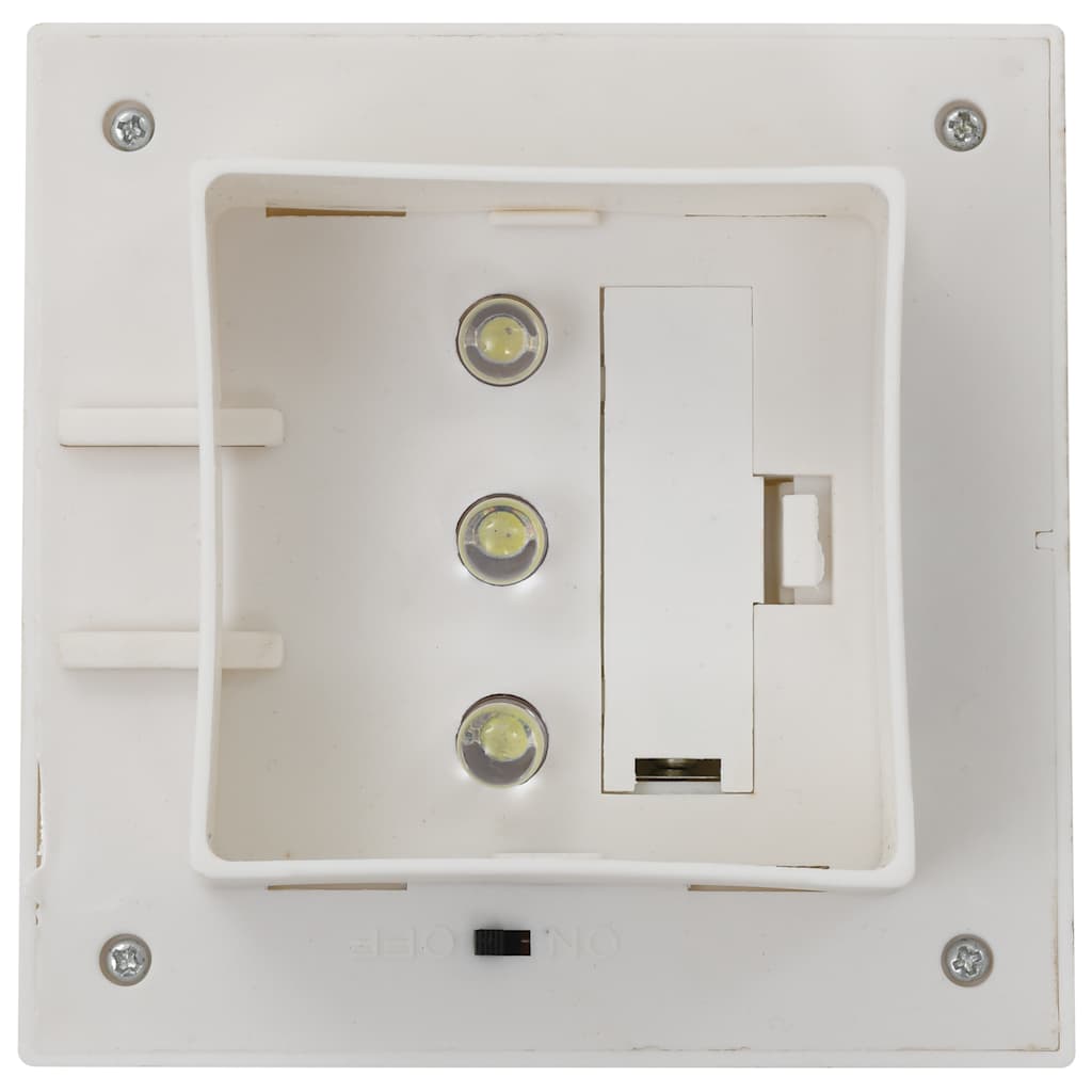 soldrevne udendørslamper LED 12 stk. 12 cm firkantet hvid