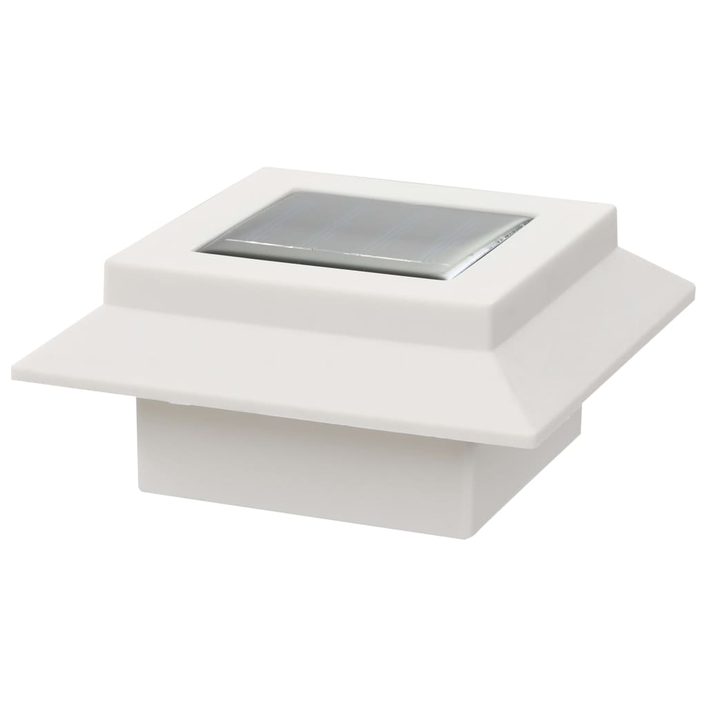soldrevne udendørslamper LED 12 stk. 12 cm firkantet hvid