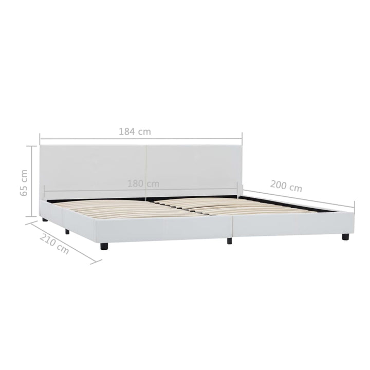 sengestel 180x200 cm kunstlæder hvid