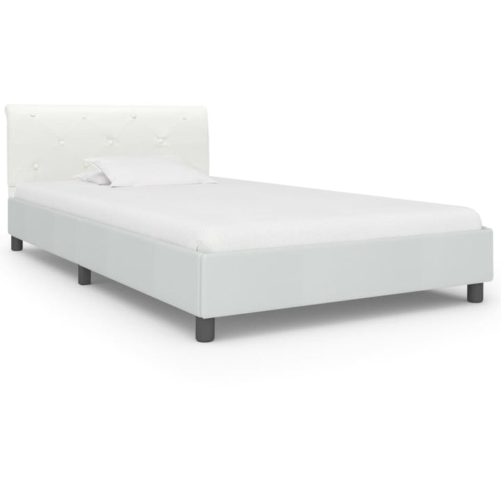 sengestel 90x200 cm hvid kunstlæder