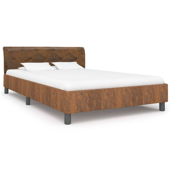 sengestel 120x200 cm imiteret ruskind brun