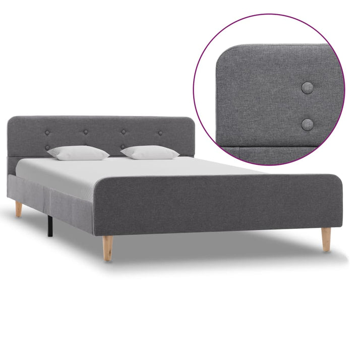 sengestel 120 x 200 cm stof lysegrå