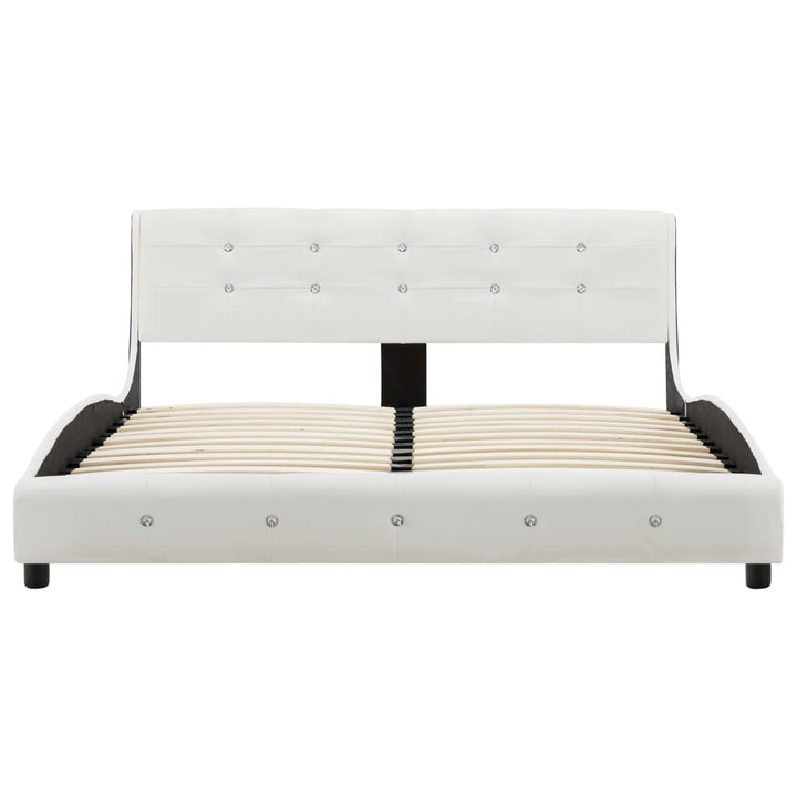 seng med madras 140 x 200 cm kunstlæder hvid