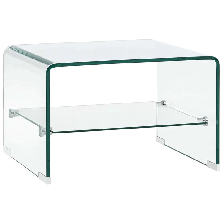 sofabord 50 x 45 x 33 cm hærdet glas transparent