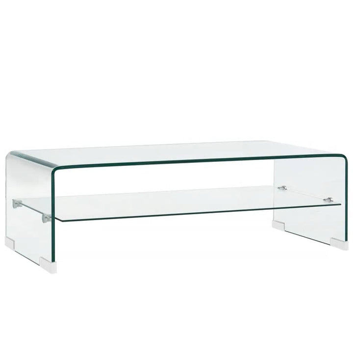 sofabord 98 x 45 x 31 cm hærdet glas transparent