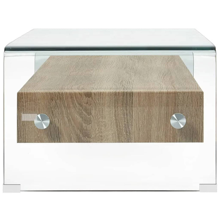 sofabord 98 x 45 x 31 cm hærdet glas transparent