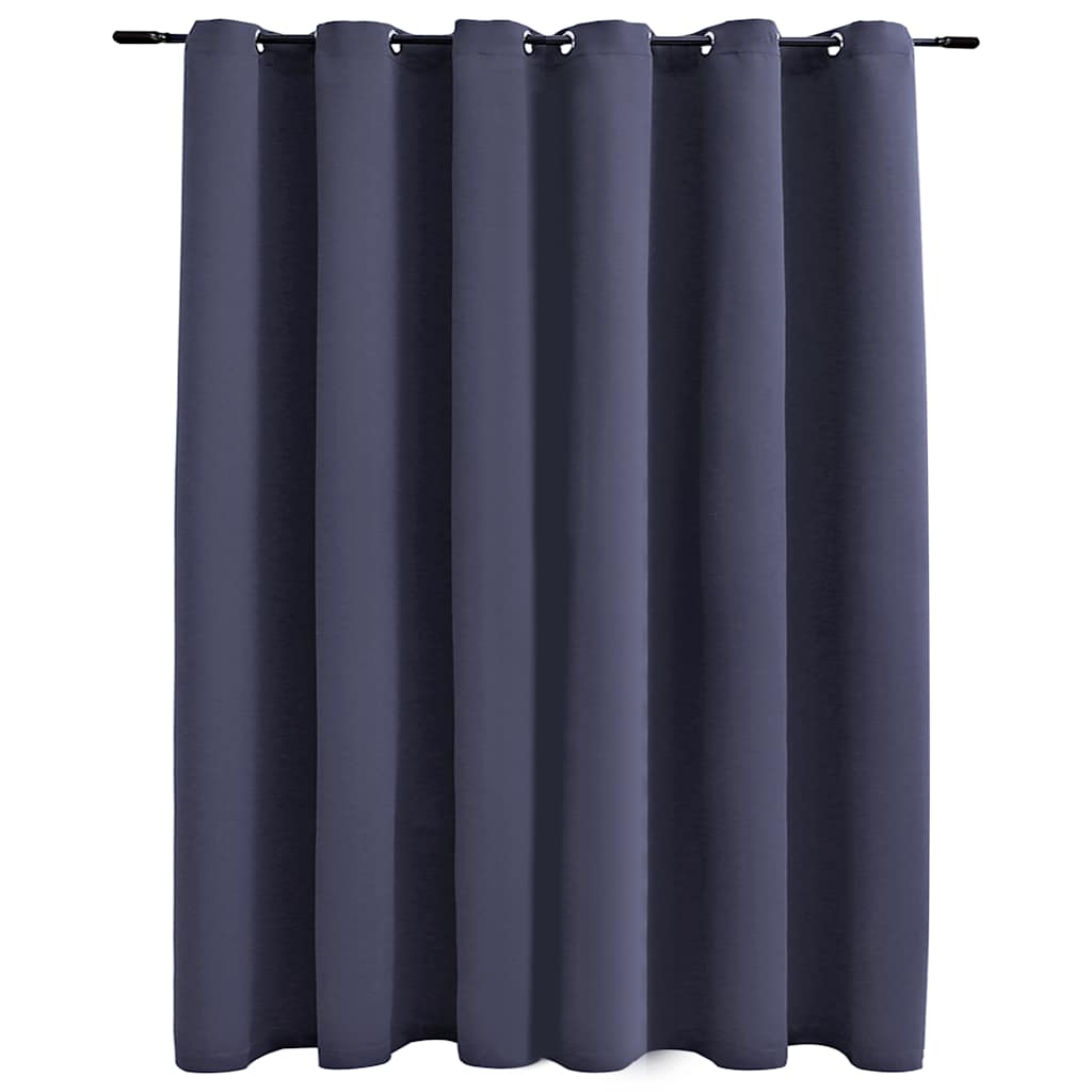 mørklægningsgardin med metalringe 290 x 245 cm antracitgrå