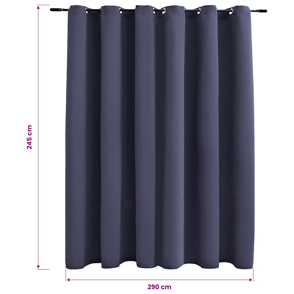 mørklægningsgardin med metalringe 290 x 245 cm antracitgrå