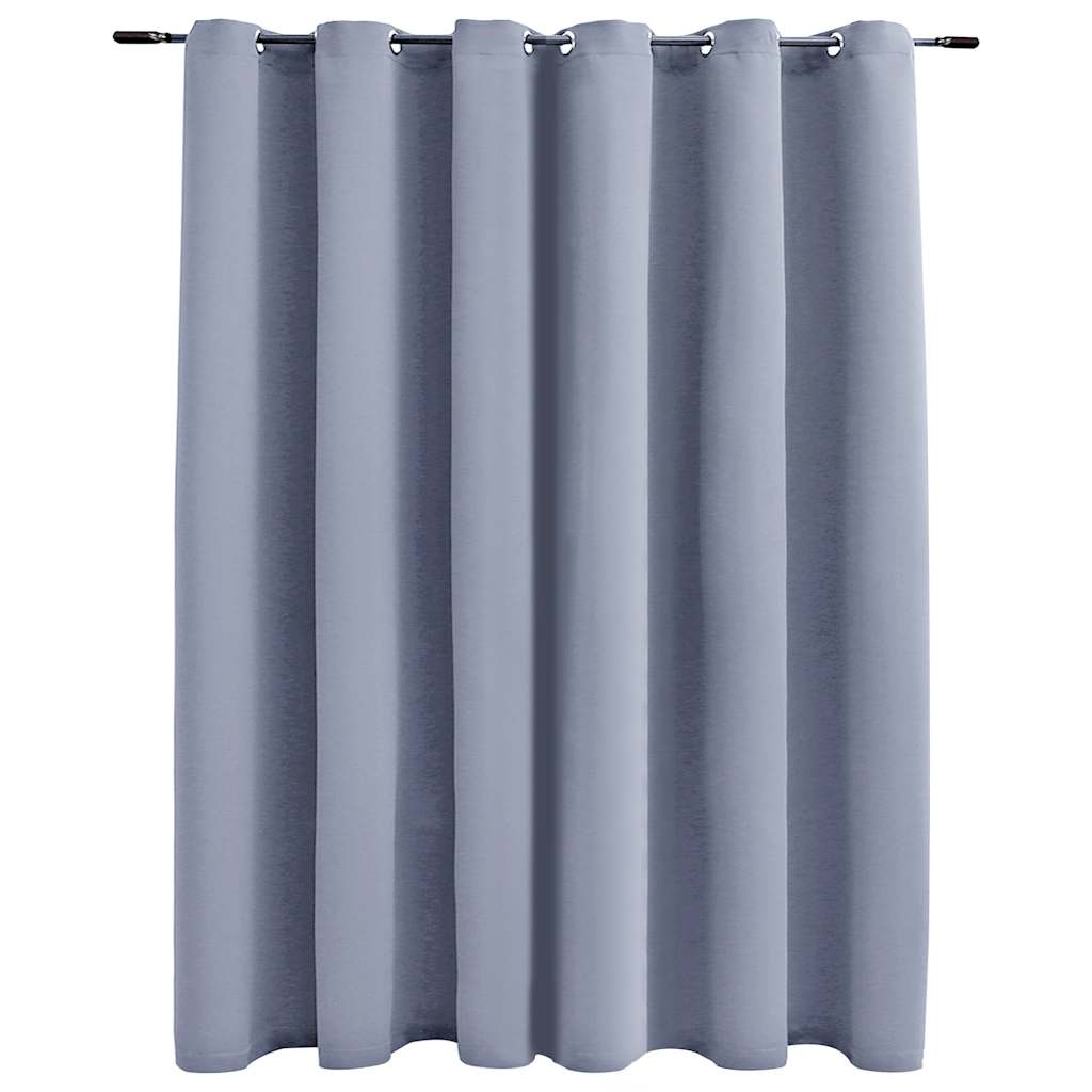 mørklægningsgardin med metalringe 290 x 245 cm grå