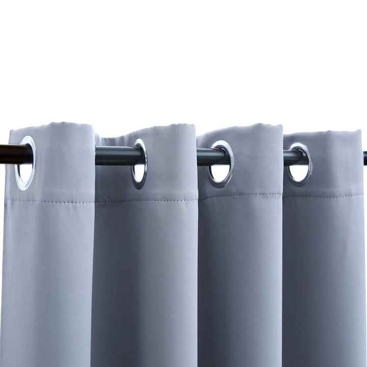 mørklægningsgardin med metalringe 290 x 245 cm grå