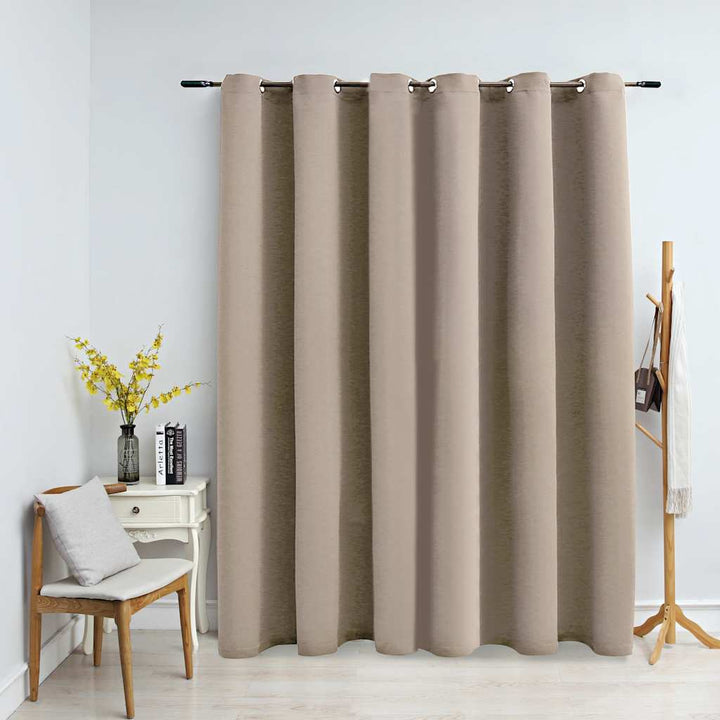 mørklægningsgardin med metalringe 290 x 245 cm beige