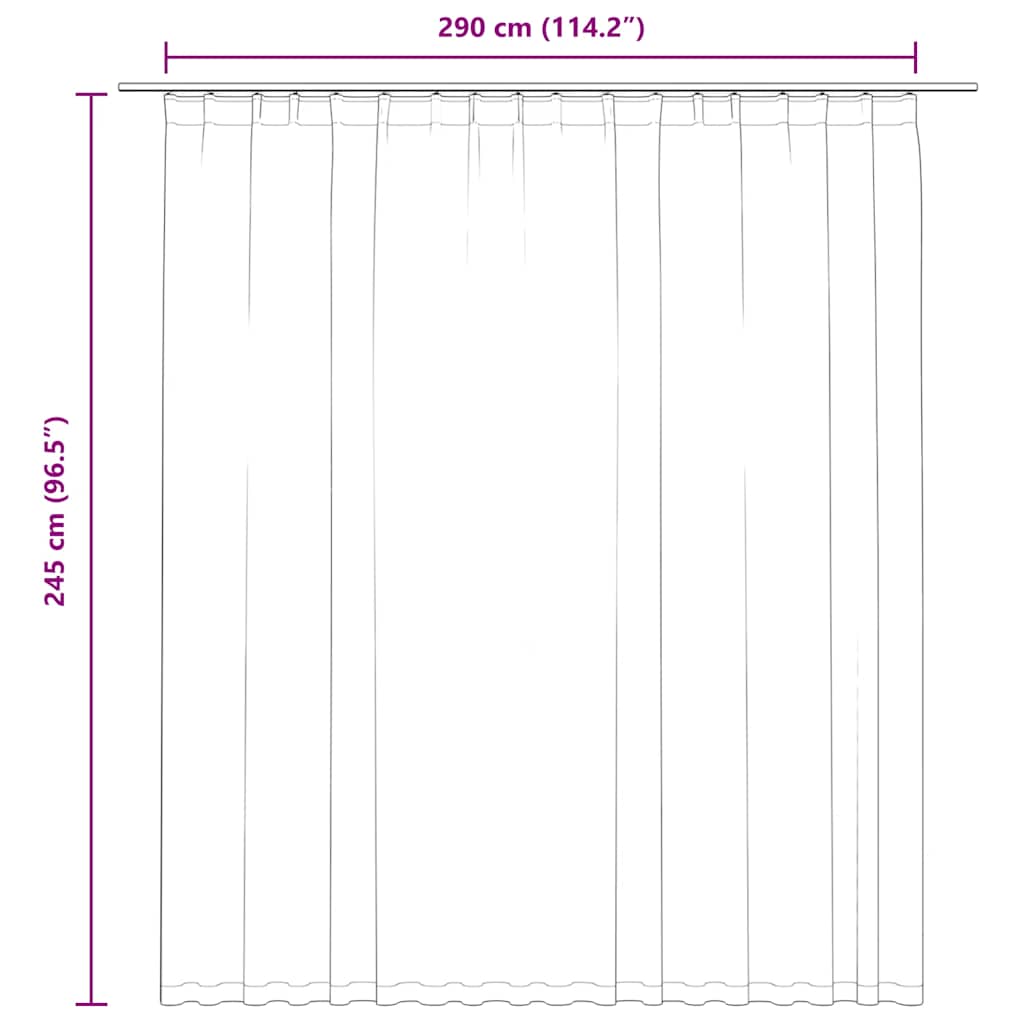 mørklægningsgardin med kroge 290 x 245 cm blå