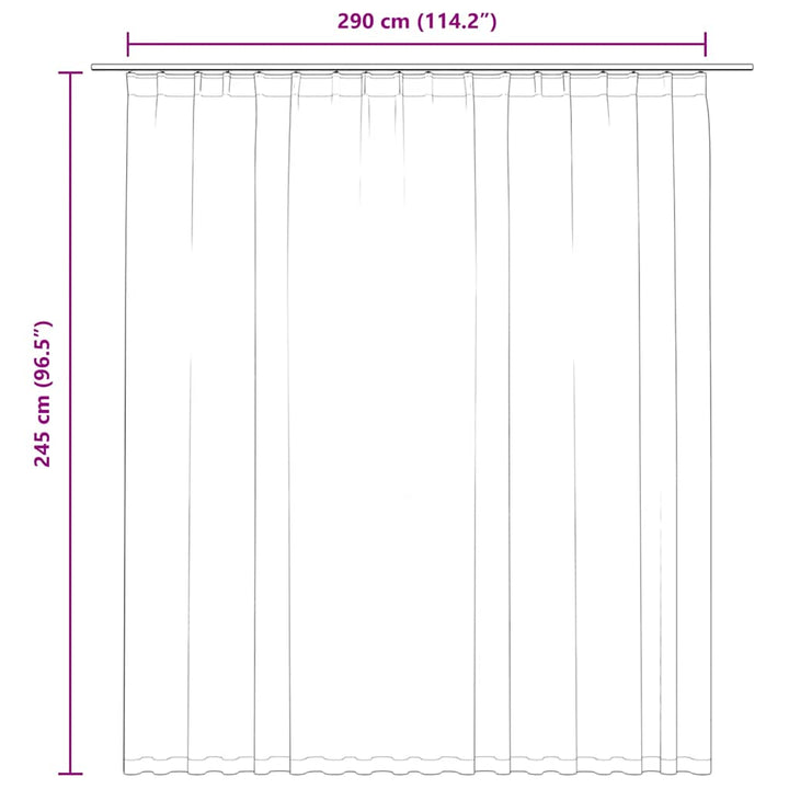 mørklægningsgardin med kroge 290 x 245 cm blå