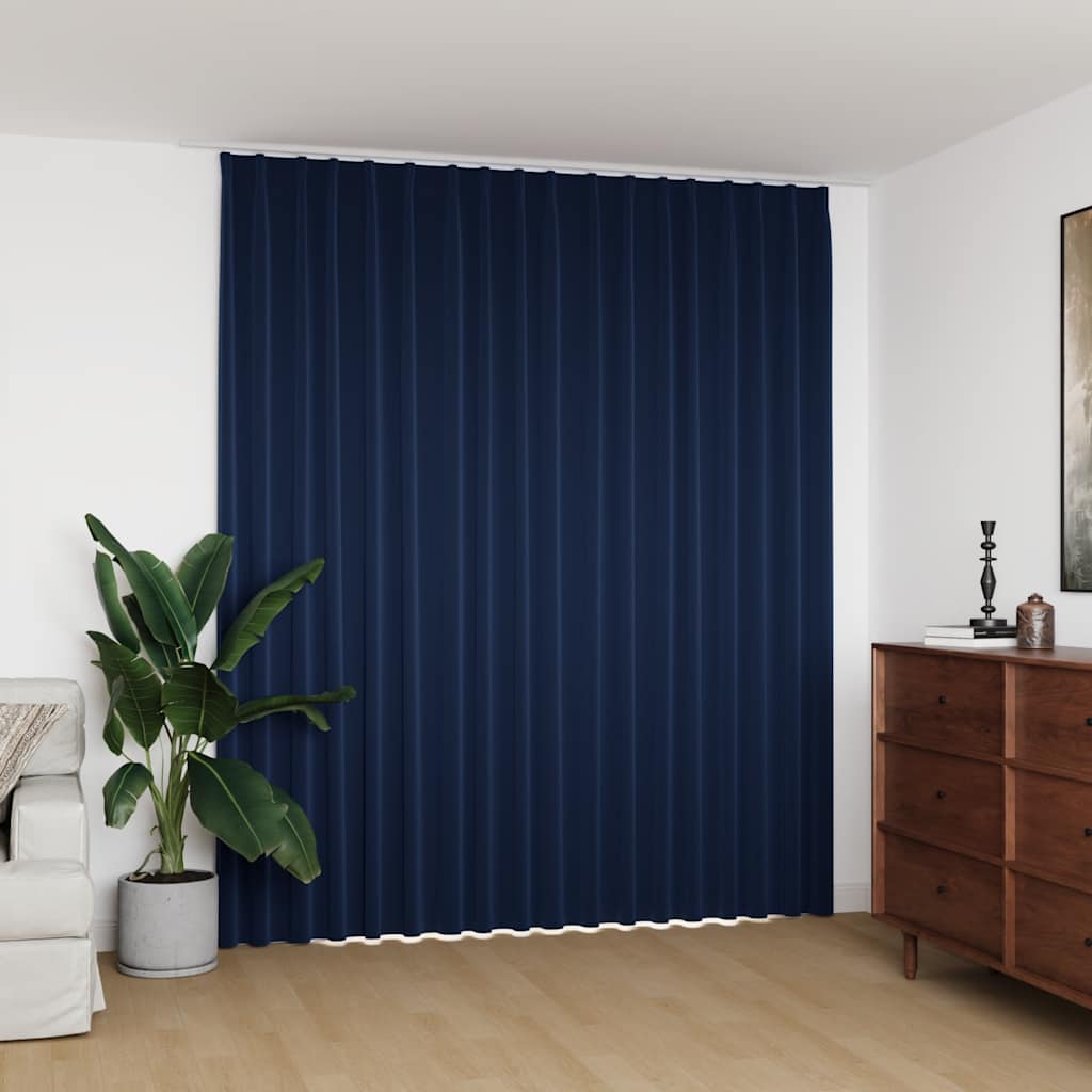 mørklægningsgardin med kroge 290 x 245 cm blå